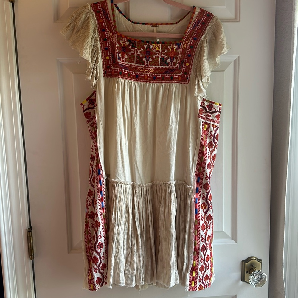 Free People Day Glow Mini Dress with embroidery Size S